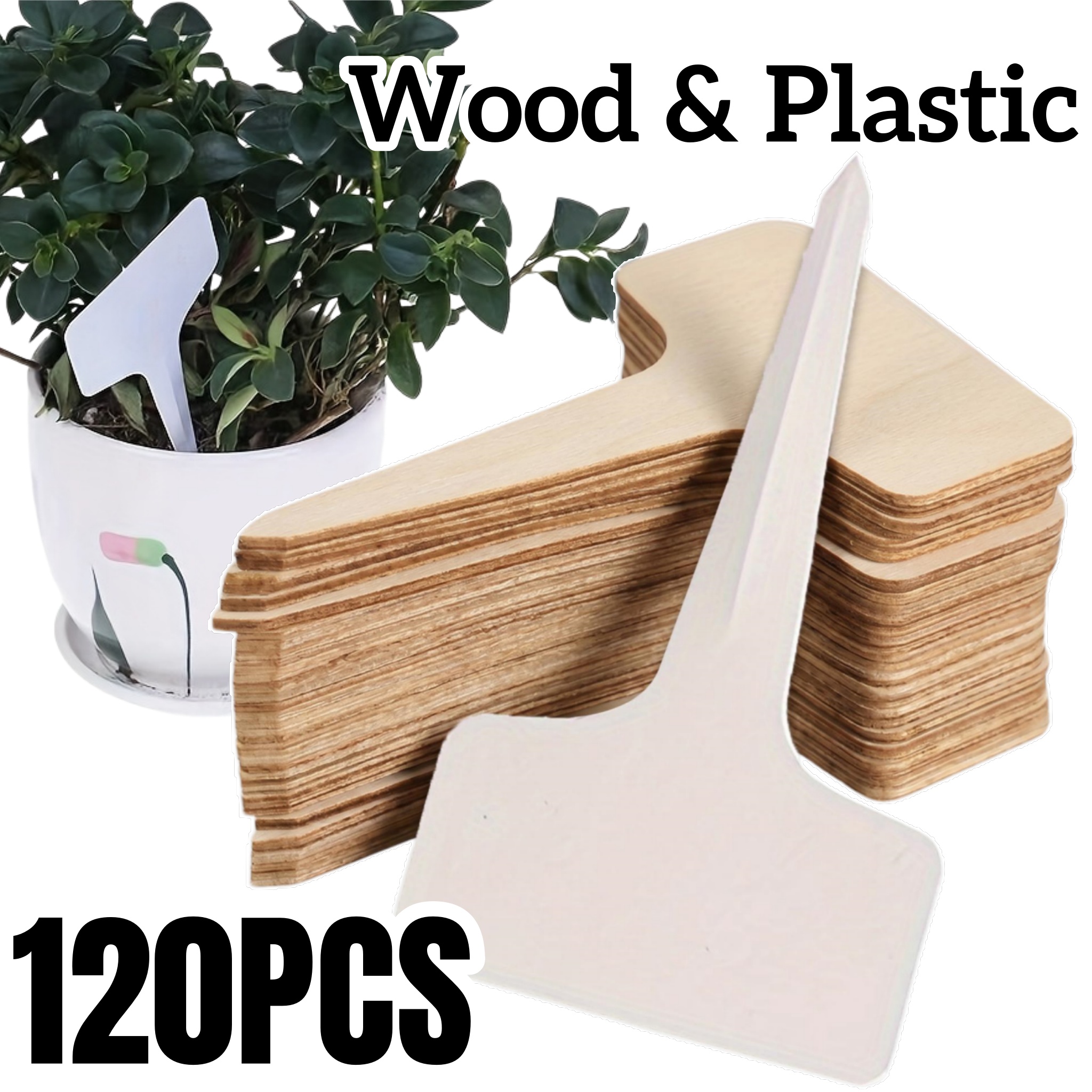 Gardening Tools Labeled - 20/120pcs Durable T-Shaped Plant Labels Weatherproof