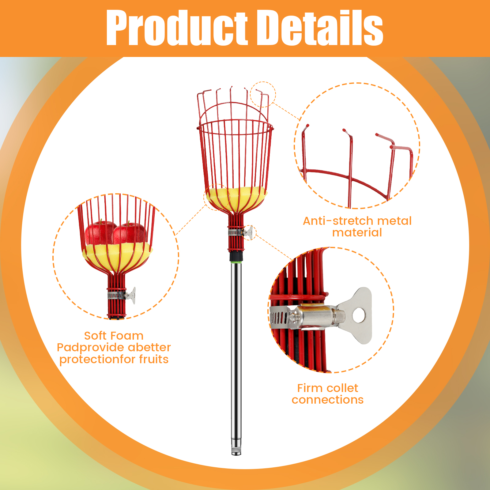 Deep Basket Fruit Picker Catch - مراجعة Gardening Tools Knife وسعره