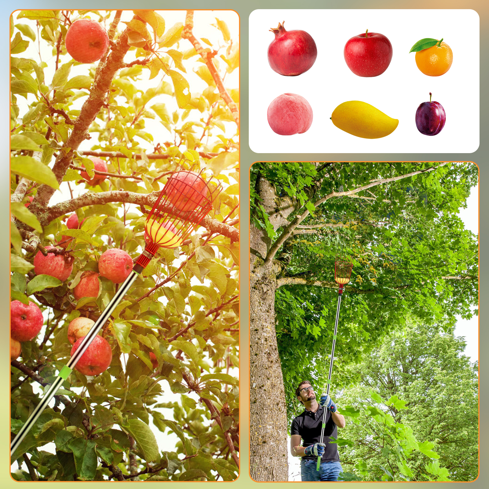 Deep Basket Fruit Picker Catch - مراجعة Gardening Tools Knife وسعره