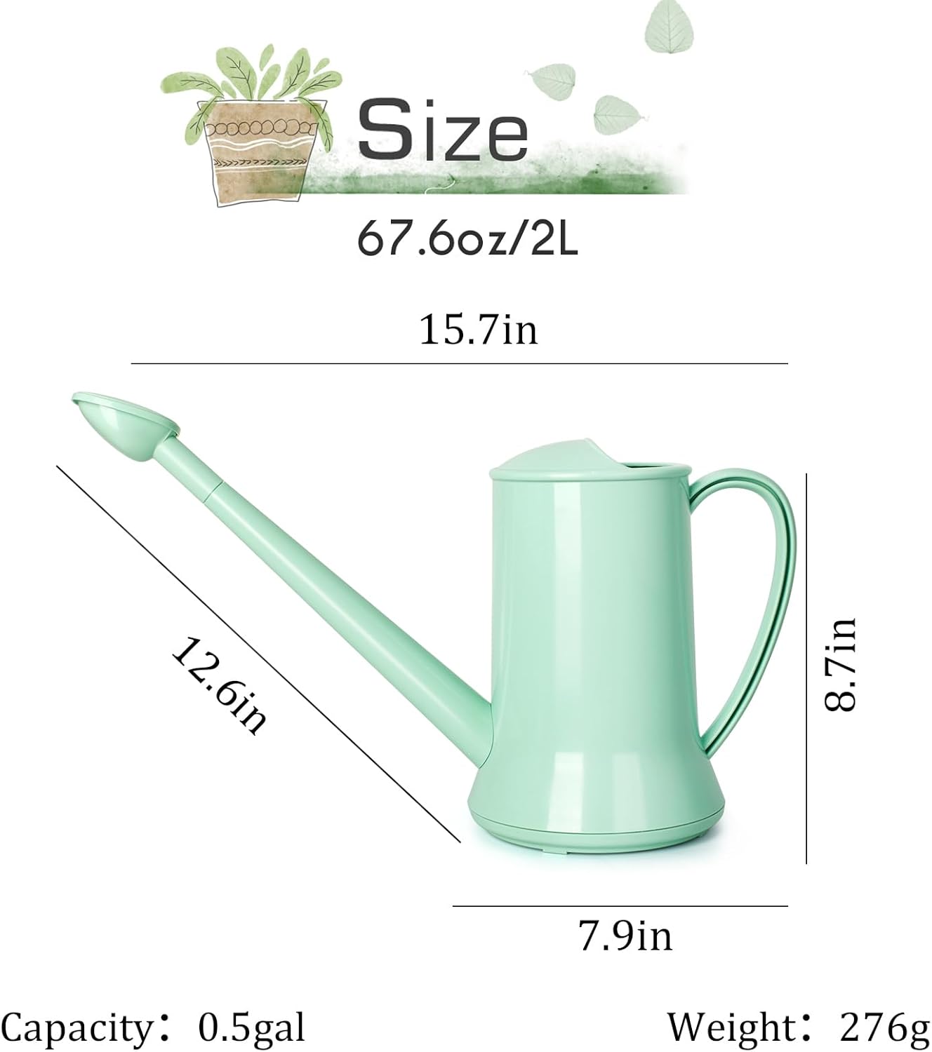 1/2 Gallon Small Indoor Plant  - مراجعة Watering Can Long Spout وسعره