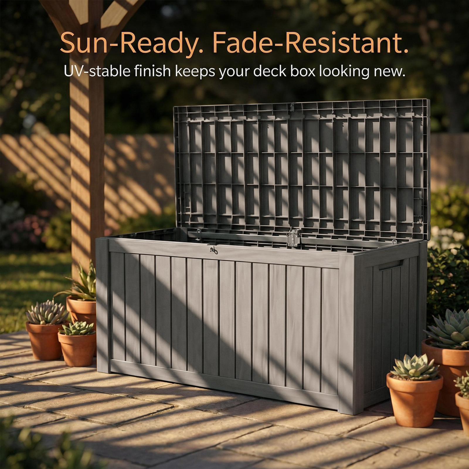 150 Gallon Lockable Resin Box  - مراجعة Gardening Tools Rack وسعره