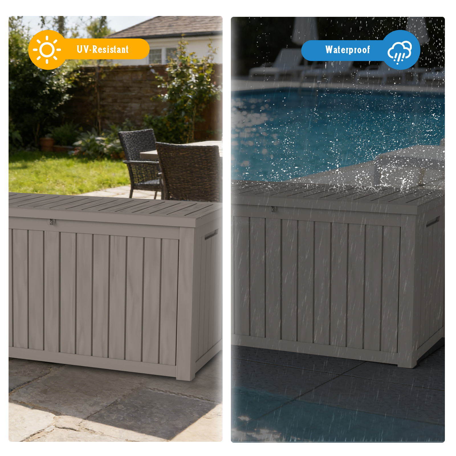 150 Gallon Lockable Resin Box  - مراجعة Gardening Tools Rack وسعره
