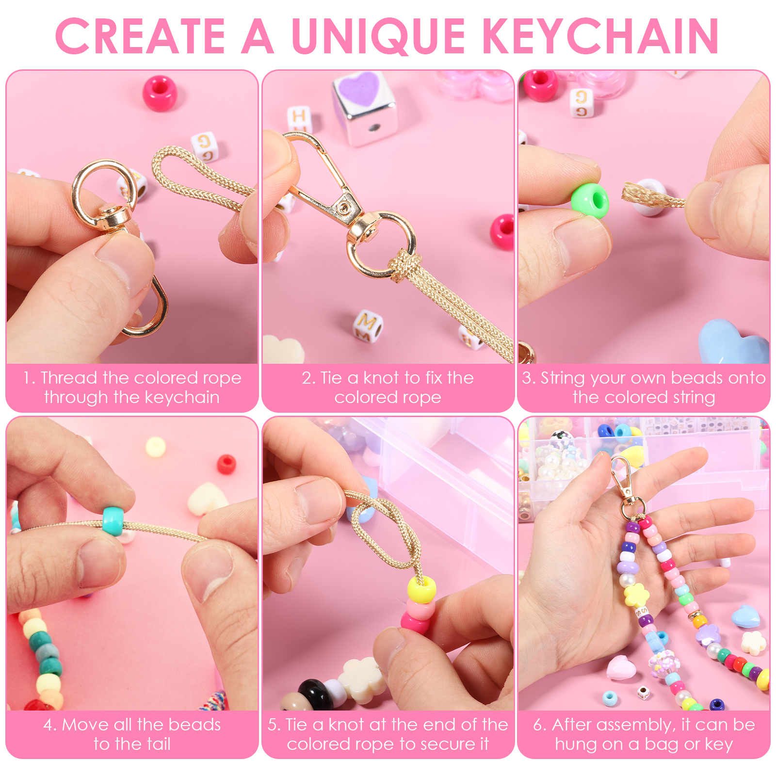 421PCS Beaded Keychain Making  - مراجعة Gardening Tools Diy وسعره
