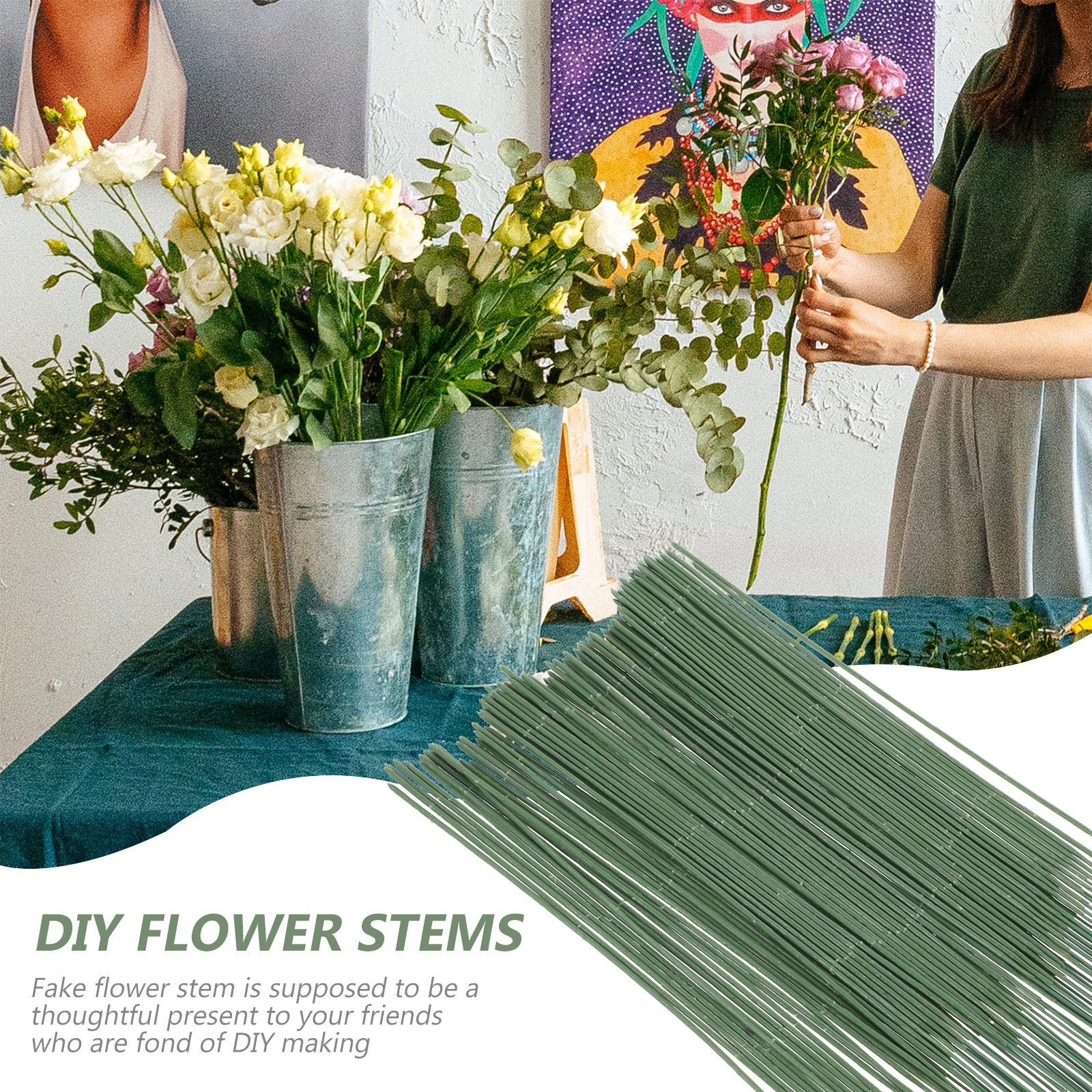 100Pcs Artificial Flower Stems - مراجعة Gardening Tools Diy وسعره